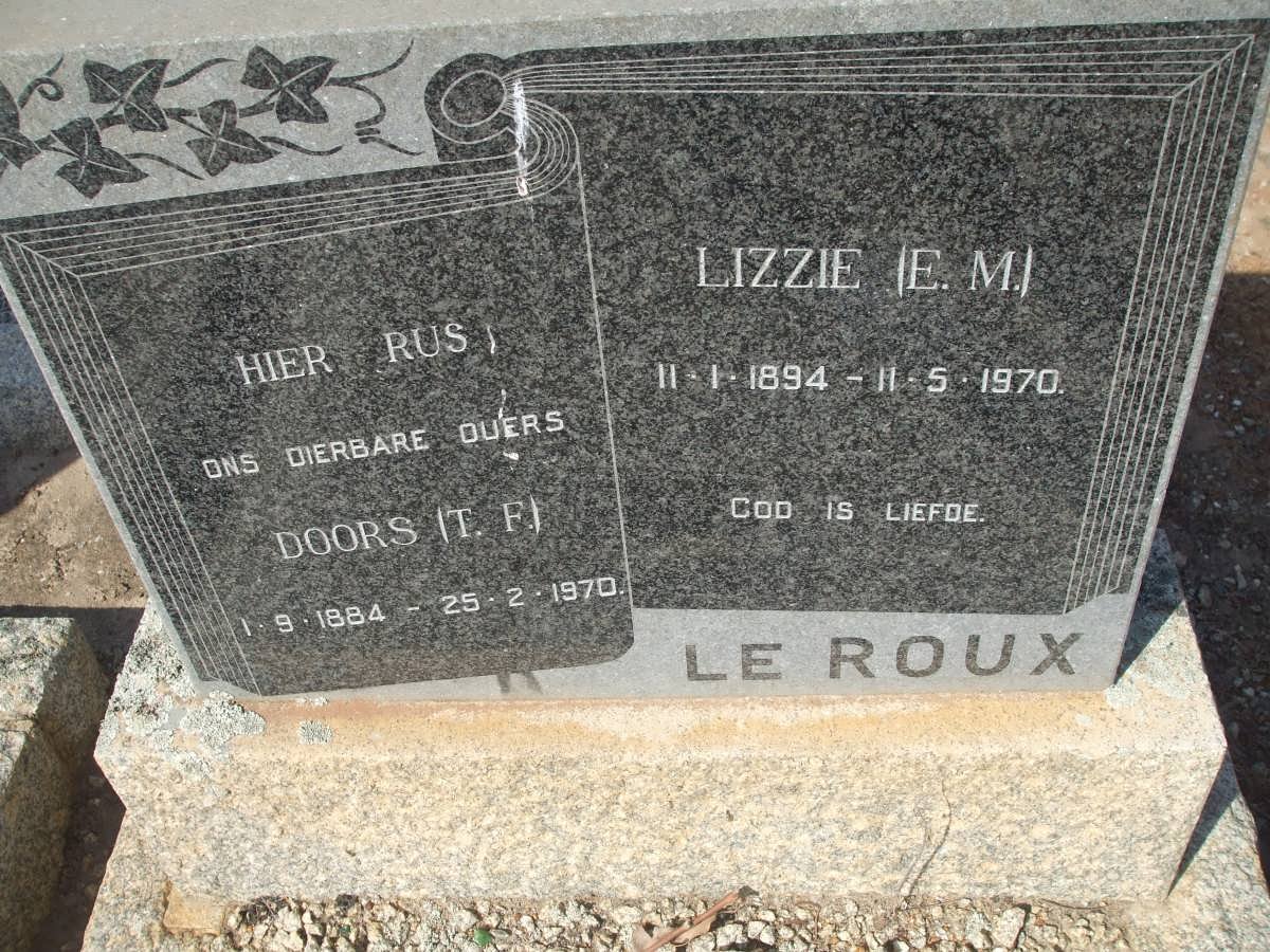 ROUX T.F., Le 1884-1970 &amp; E.M. 1894-1970