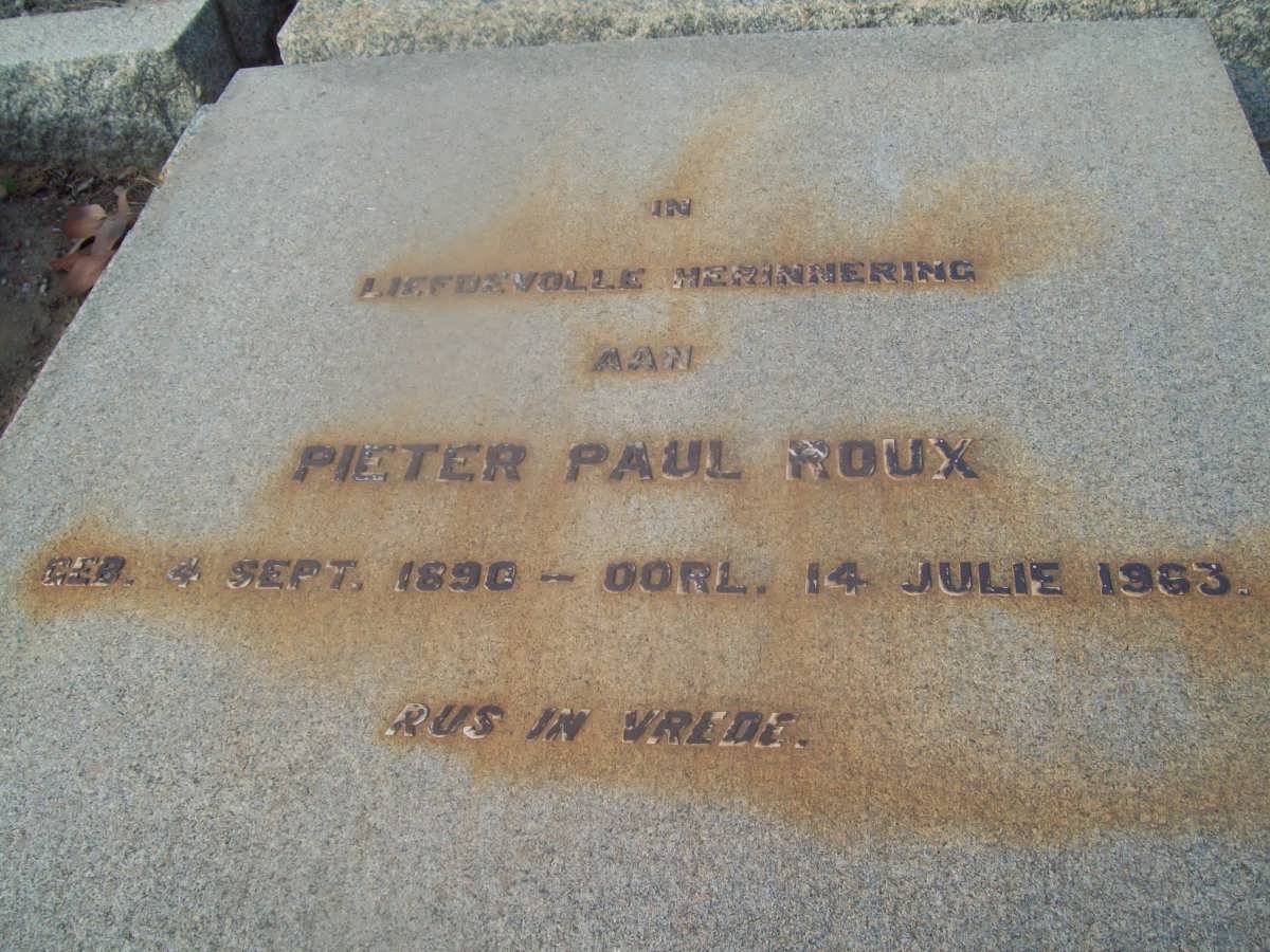 ROUX Pieter Paul 1890-1963