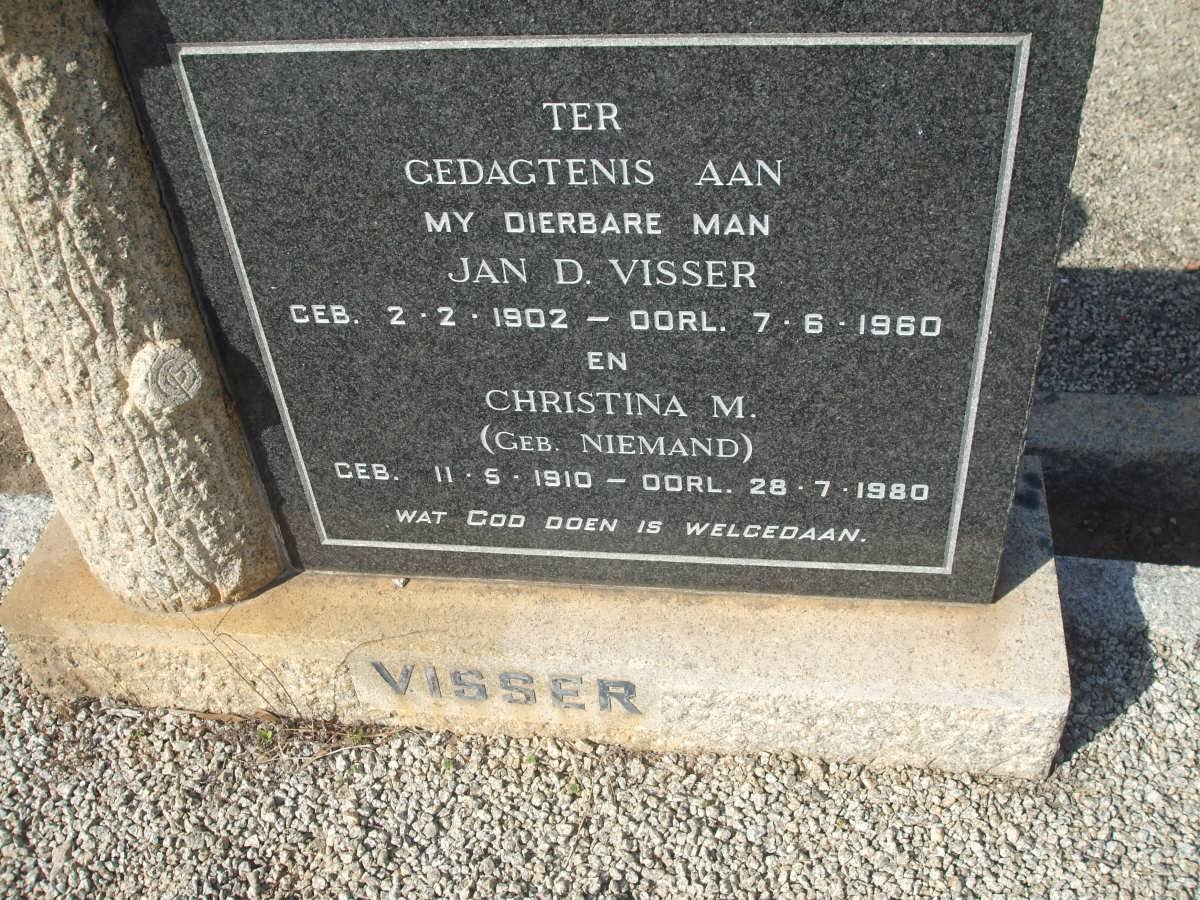 VISSER Jan D. 1902-1960 &amp; Christina M. NIEMAND 1910-1980