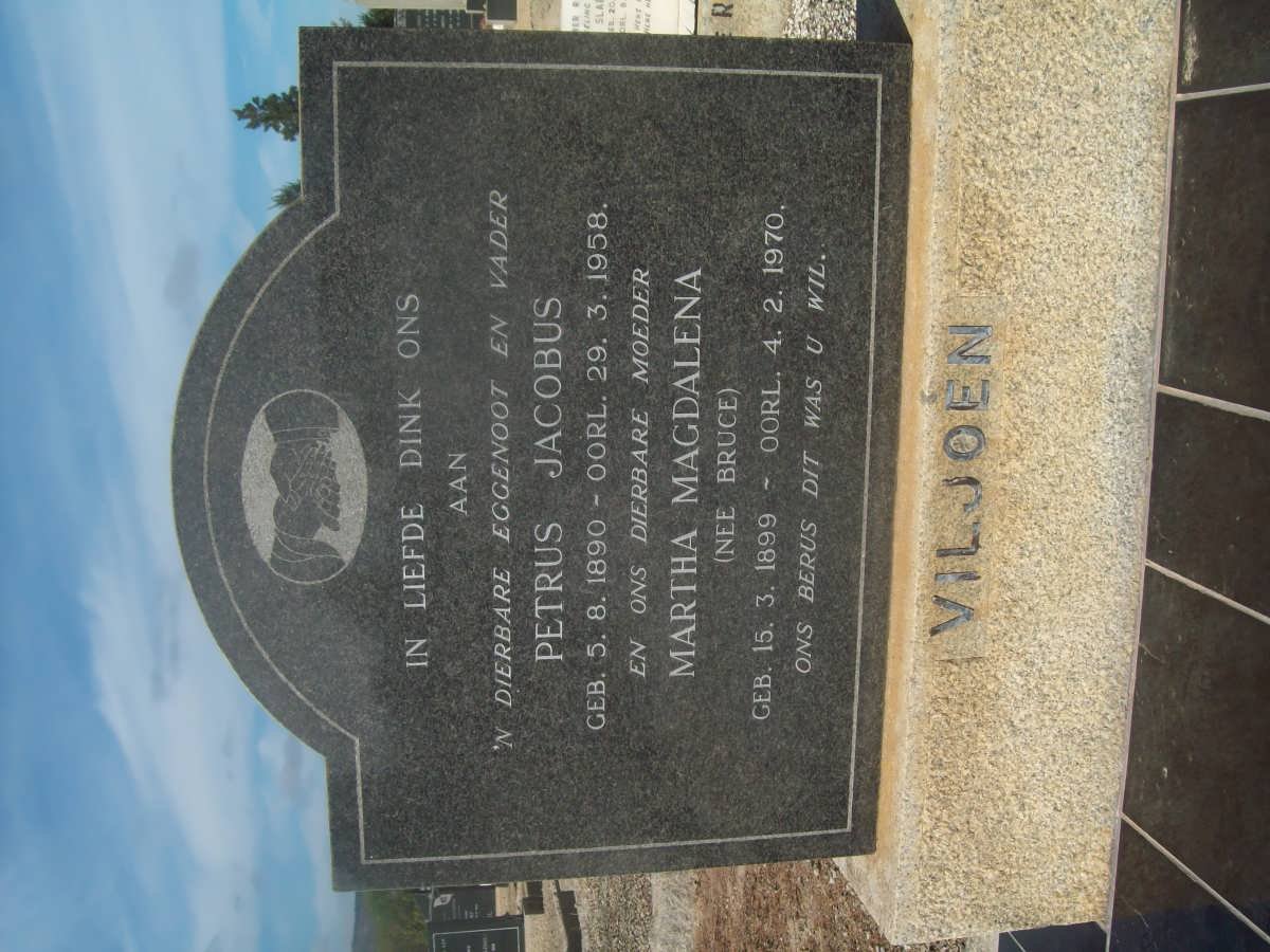 VILJOEN Petrus Jacobus 1890-1958 &amp; Martha Magdalena BRUCE 1899-1970