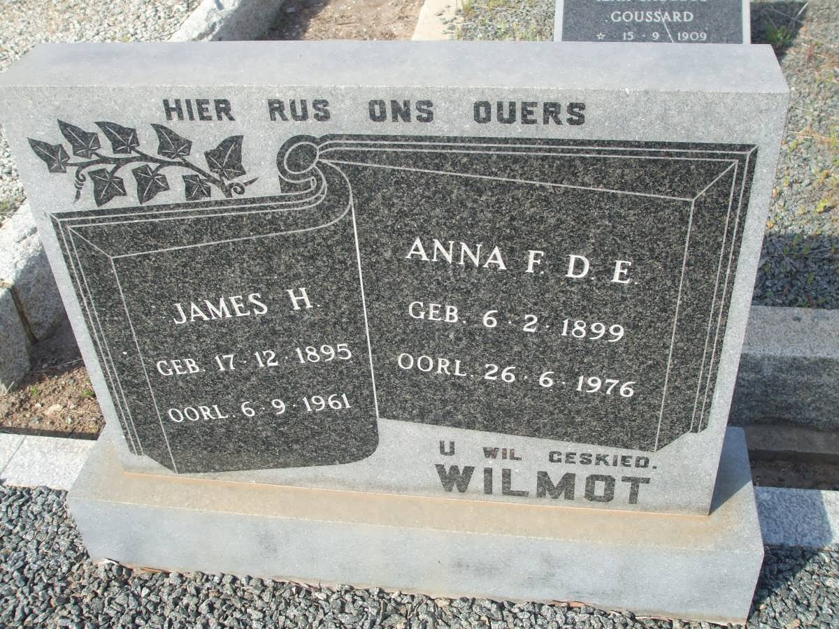 WILMOT James H. 1895-1961 &amp; Anna F.D.E. 1899-1976