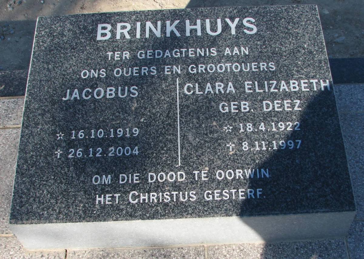 BRINKHUYS Jacobus 1919-2004 &amp; Clara Elizabeth DEEZ 1922-1997