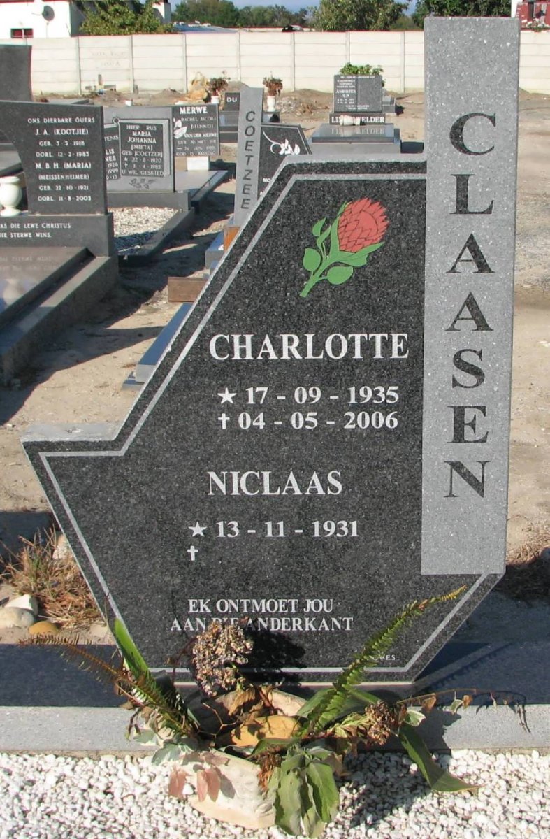 CLAASEN Niclaas 1931- &amp; Charlotte 1935-2006