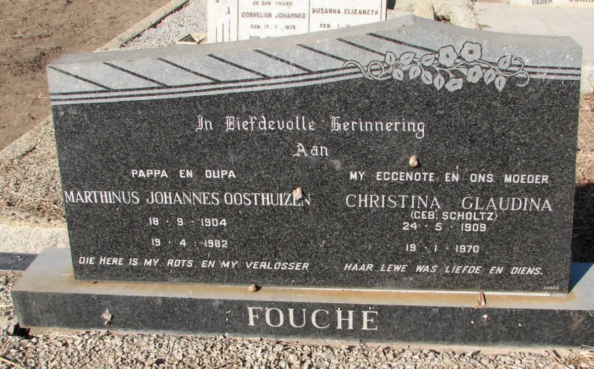 FOUCHE Marthinus Johannes Oosthuizen 1904-1982 &amp; Christina Glaudina SCHOLTZ 1909-1970