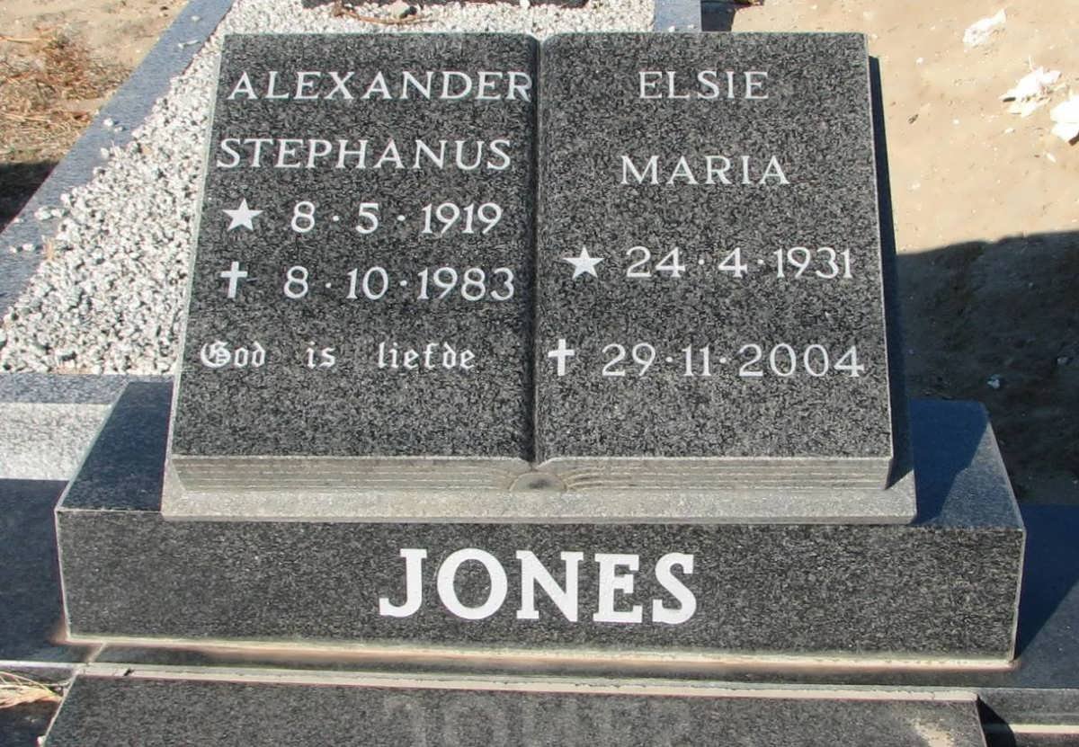 JONES Alexander Stephanus 1919-1983 &amp; Elsie Maria 1931-2004