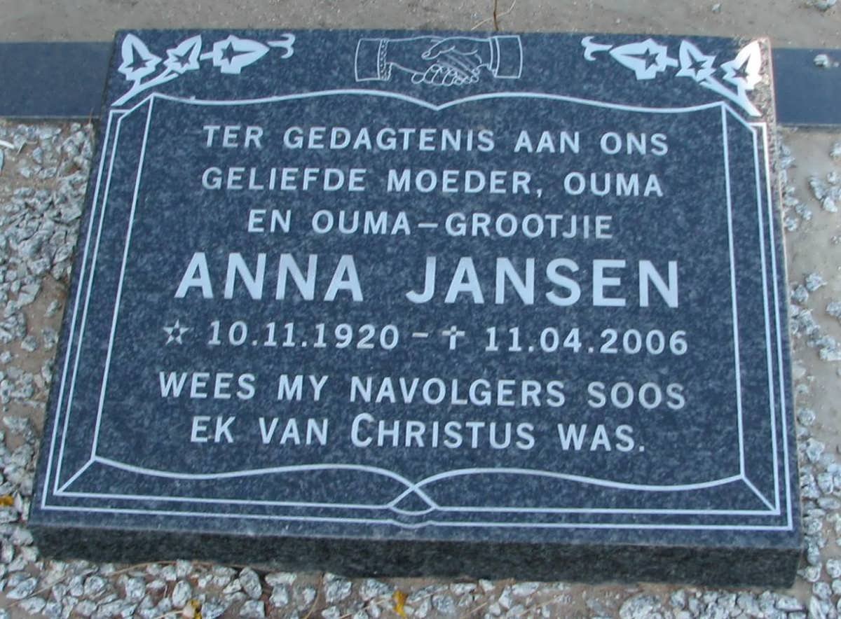 JANSEN Anna 1920-2006