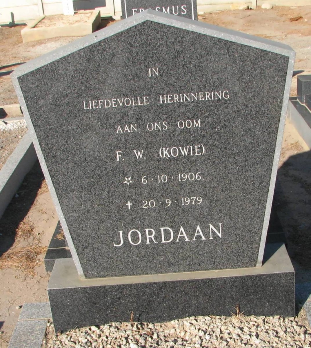 JORDAAN F.W. 1906-1979