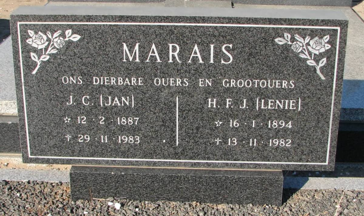 MARAIS J.C. 1887-1983 &amp; H.F.J. 1894-1982