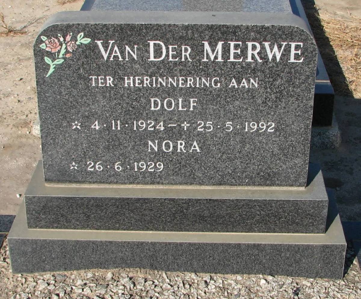 MERWE Dolf, van der 1924-1992 &amp; Nora 1929-