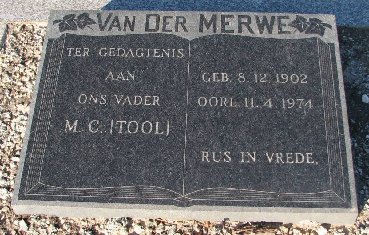 MERWE M.C., van der 1902-1974