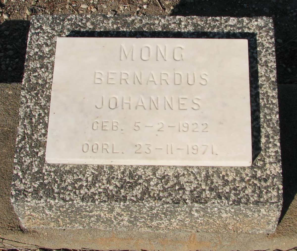 MONG Bernardus Johannes 1922-1971
