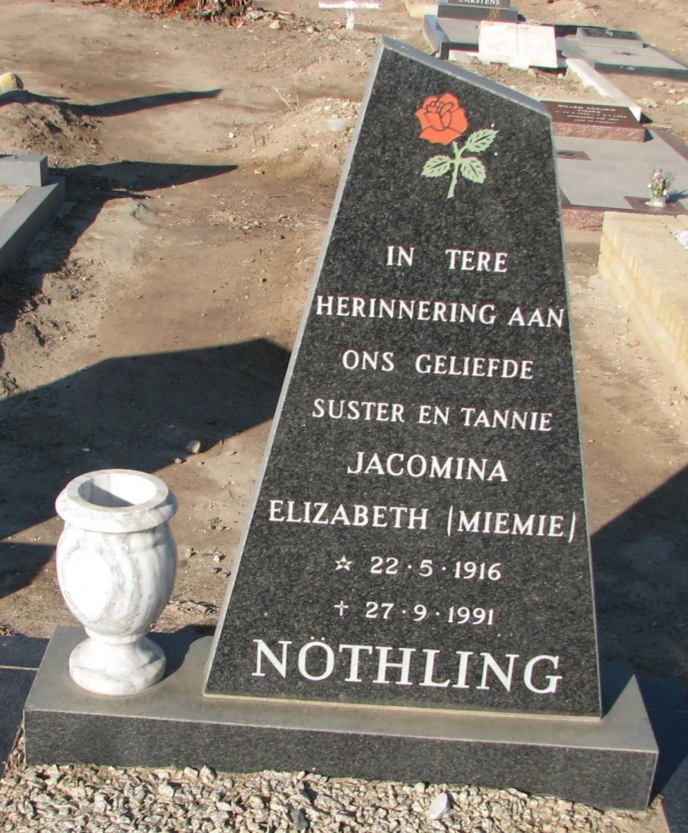 NOTHLING Jacomina Elizabeth 1916-1991