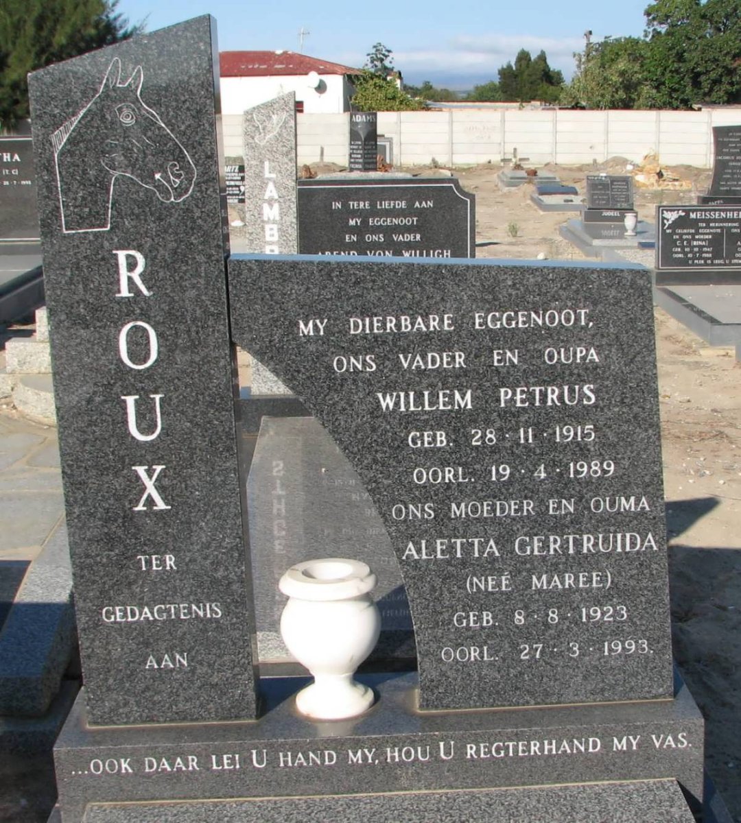 ROUX Willem Petrus 1915-1989 &amp; Aletta Gertruida MAREE 1923-1993