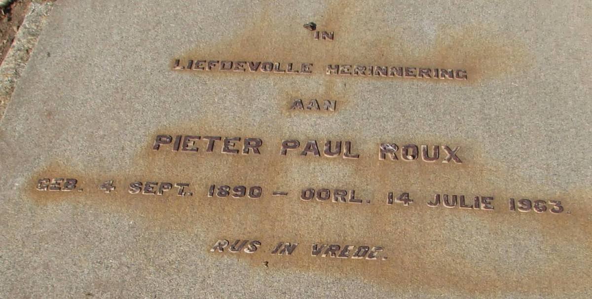 ROUX Pieter Paul 1890-1963