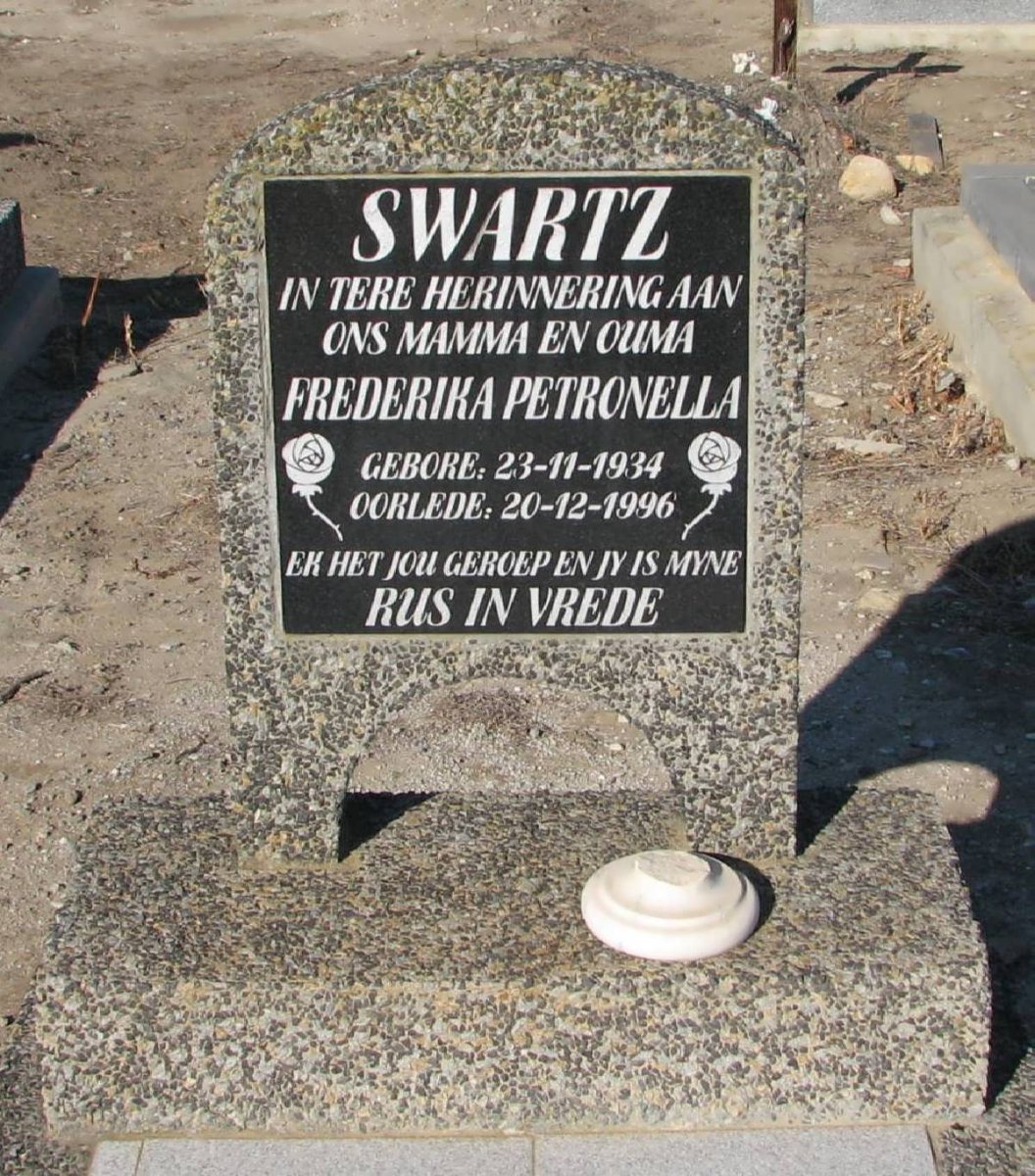 SWARTZ Frederika Petronella 1934-1996