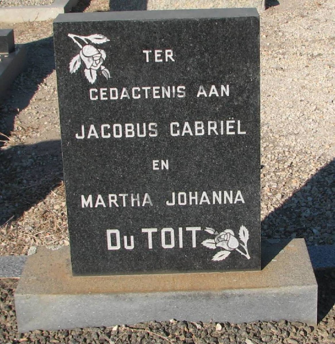 TOIT Jacobus Gabriel, du &amp; Martha Johanna