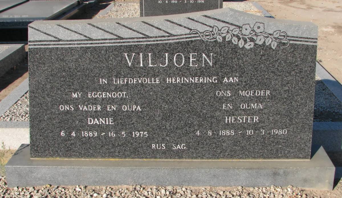 VILJOEN Danie 1889-1975 &amp; Hester 1888-1980