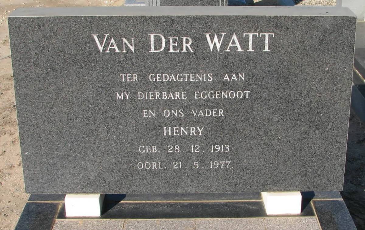 WATT Henry, van der 1913-1977