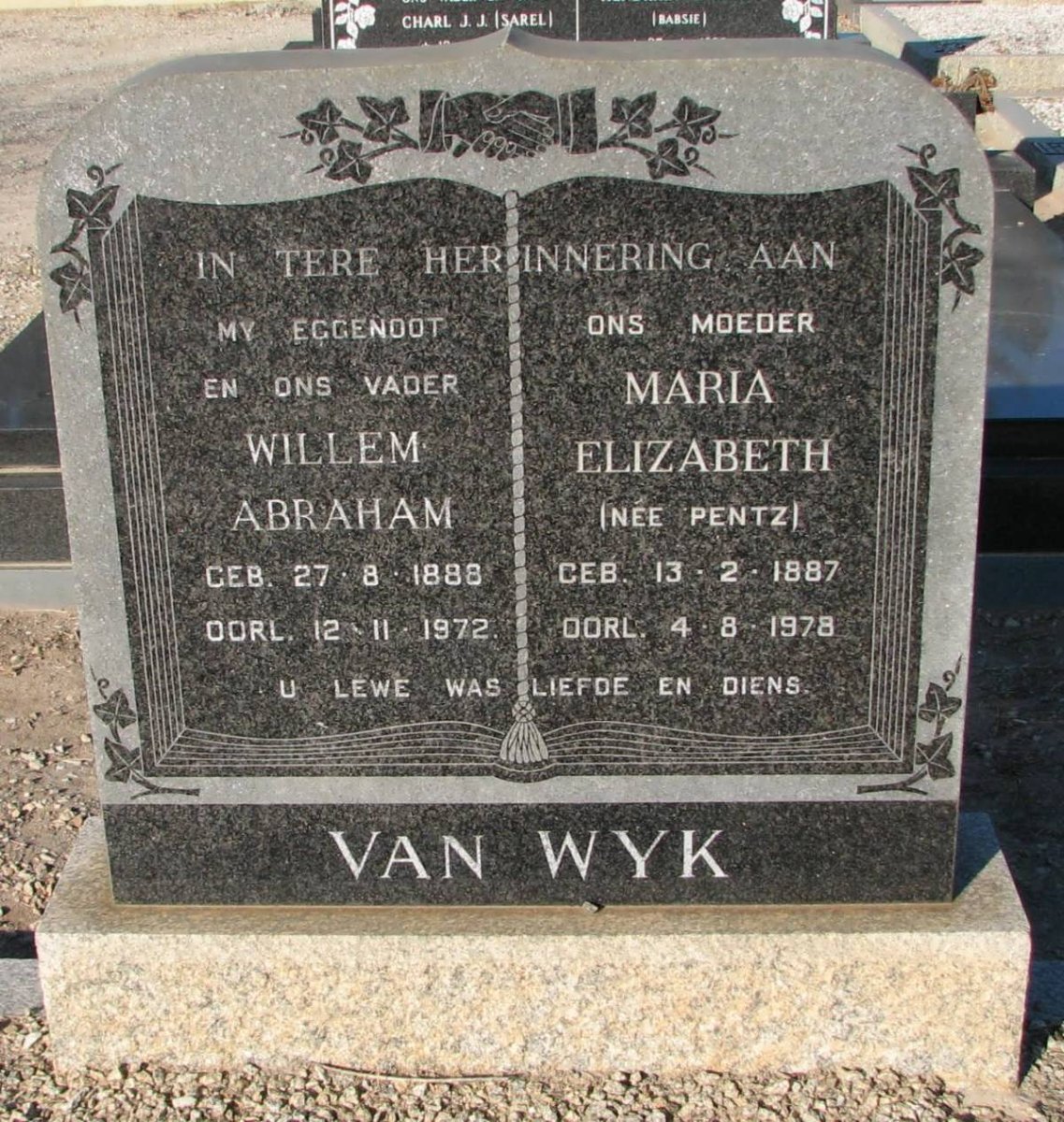 WYK Willem Abraham, van 1888-1972 &amp; Maria Elizabeth PENTZ 1887-1978