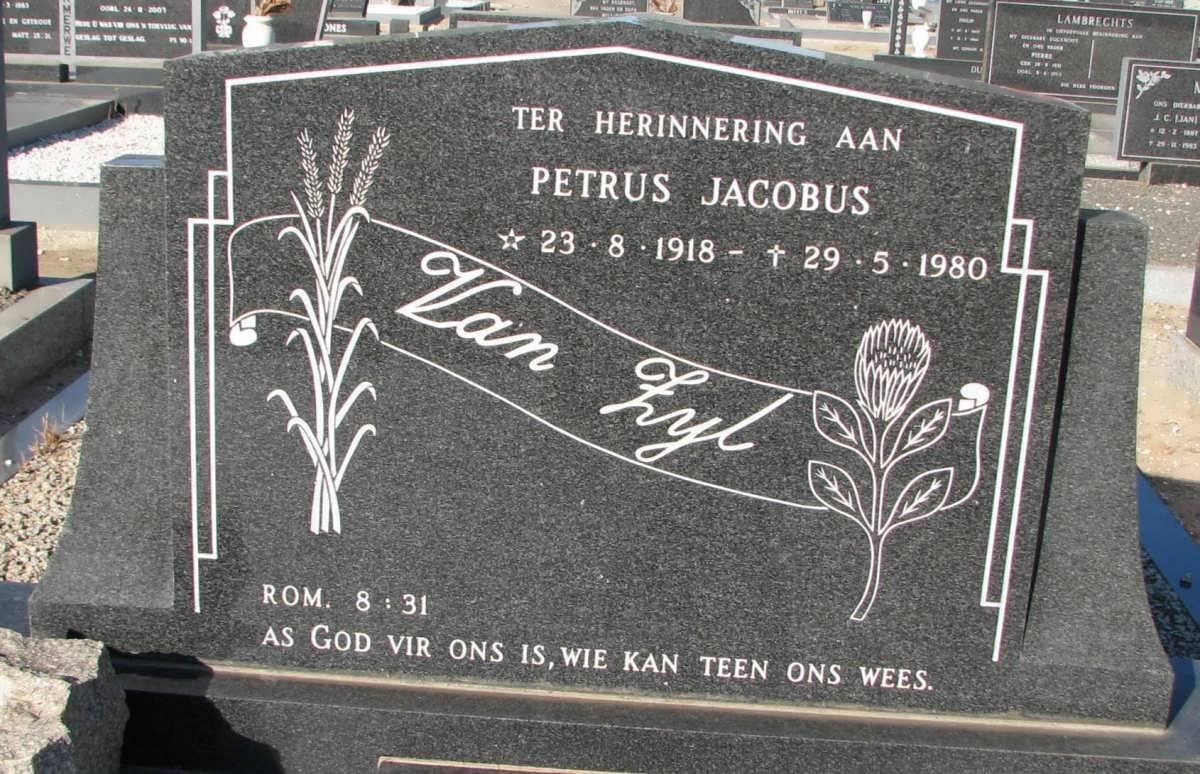 ZYL Petrus Jacobus, van 1918-1980