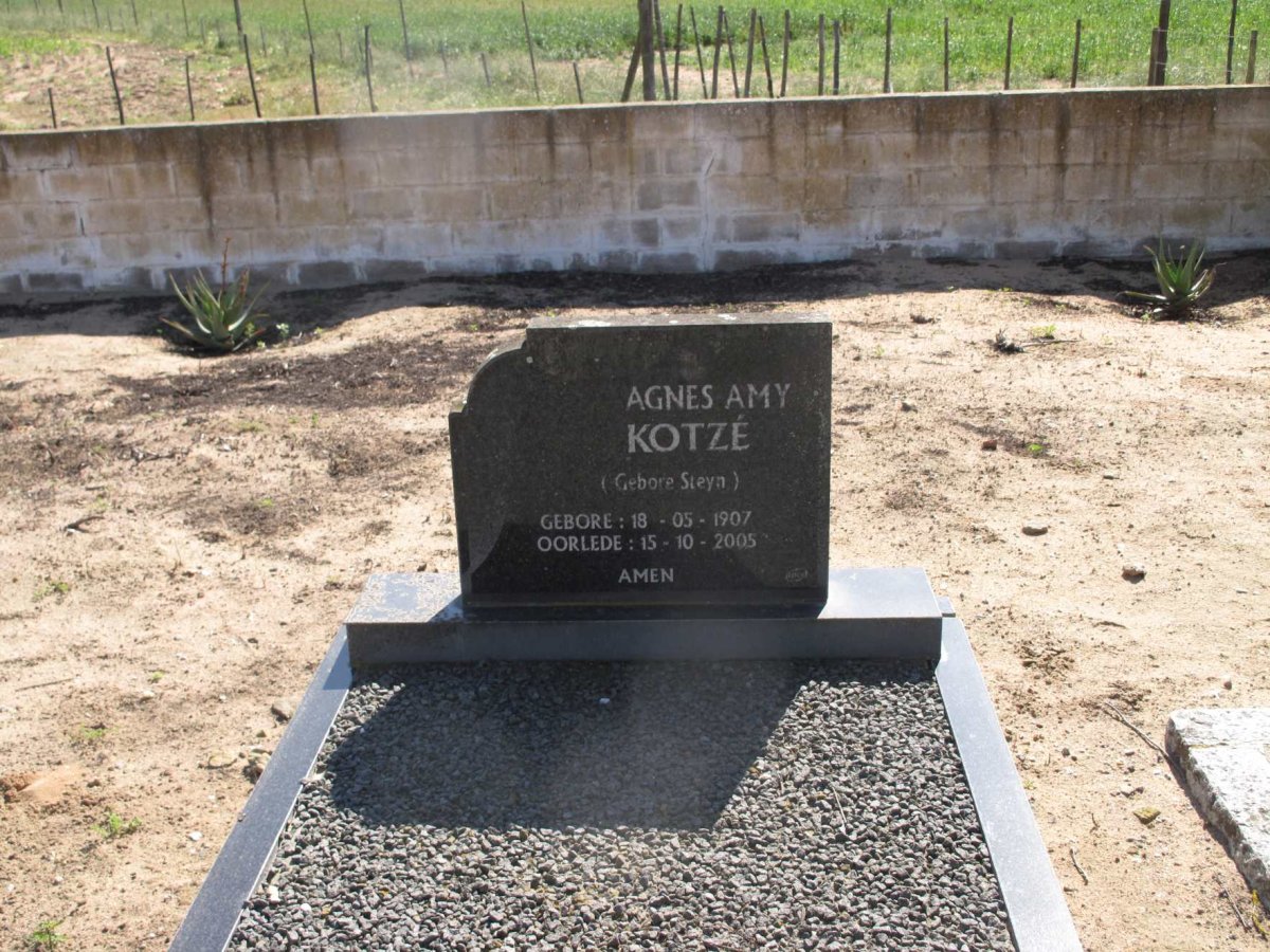 KOTZE Agnes Amy nee STEYN 1907-2005 