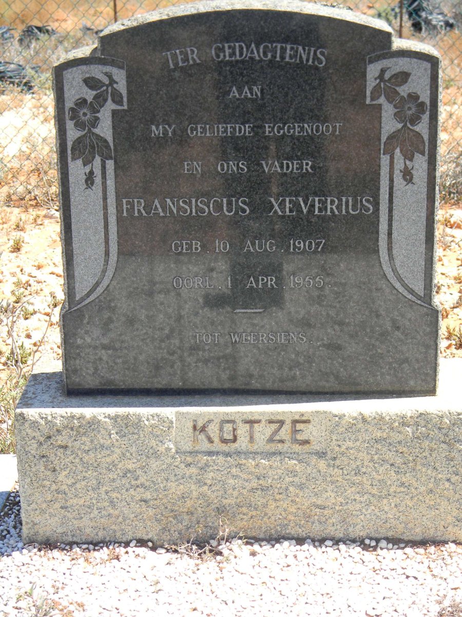 KOTZÉ Fransiscus Xeverius 1907-1955