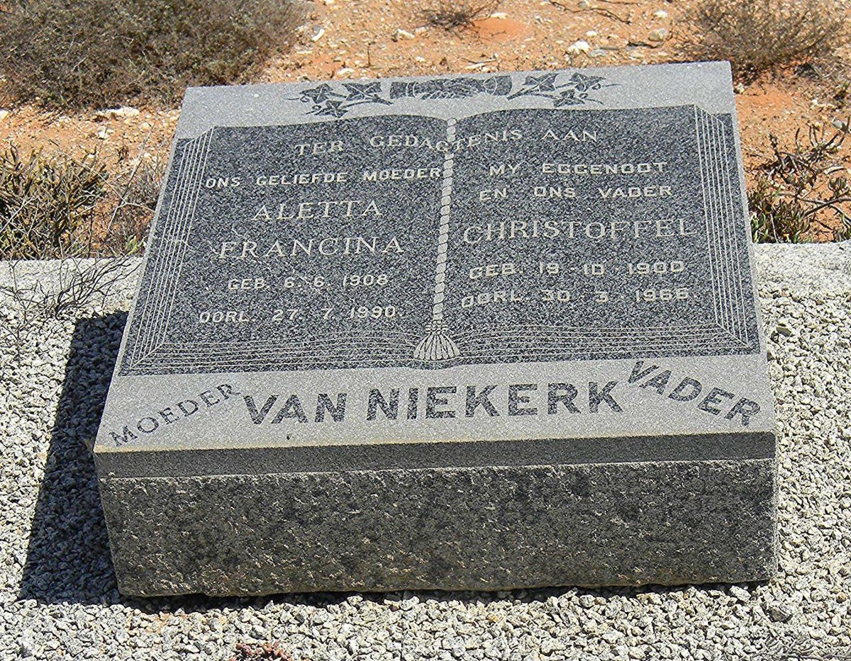 NIEKERK Christoffel, van 1900-1965 &amp; Aletta Francina 1908-1990