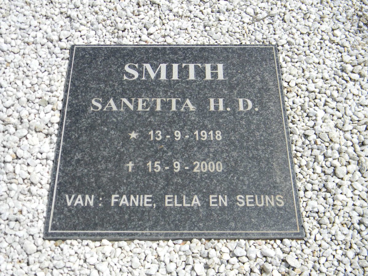 SMITH Sanetta H.D. 1918-2000