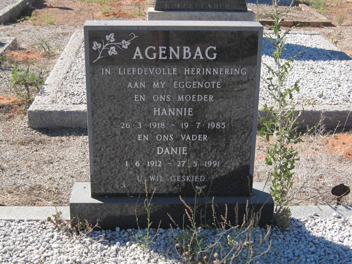 AGENBAG Danie 1912-1991 &amp; Hannie 1918-1985