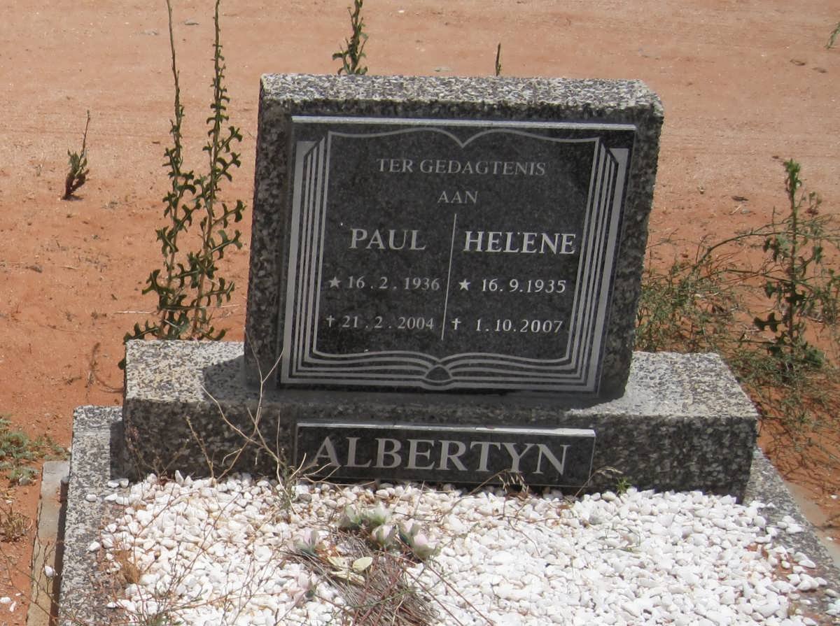 ALBERTYN Paul 1936-2004 &amp; Helene 1935-2007