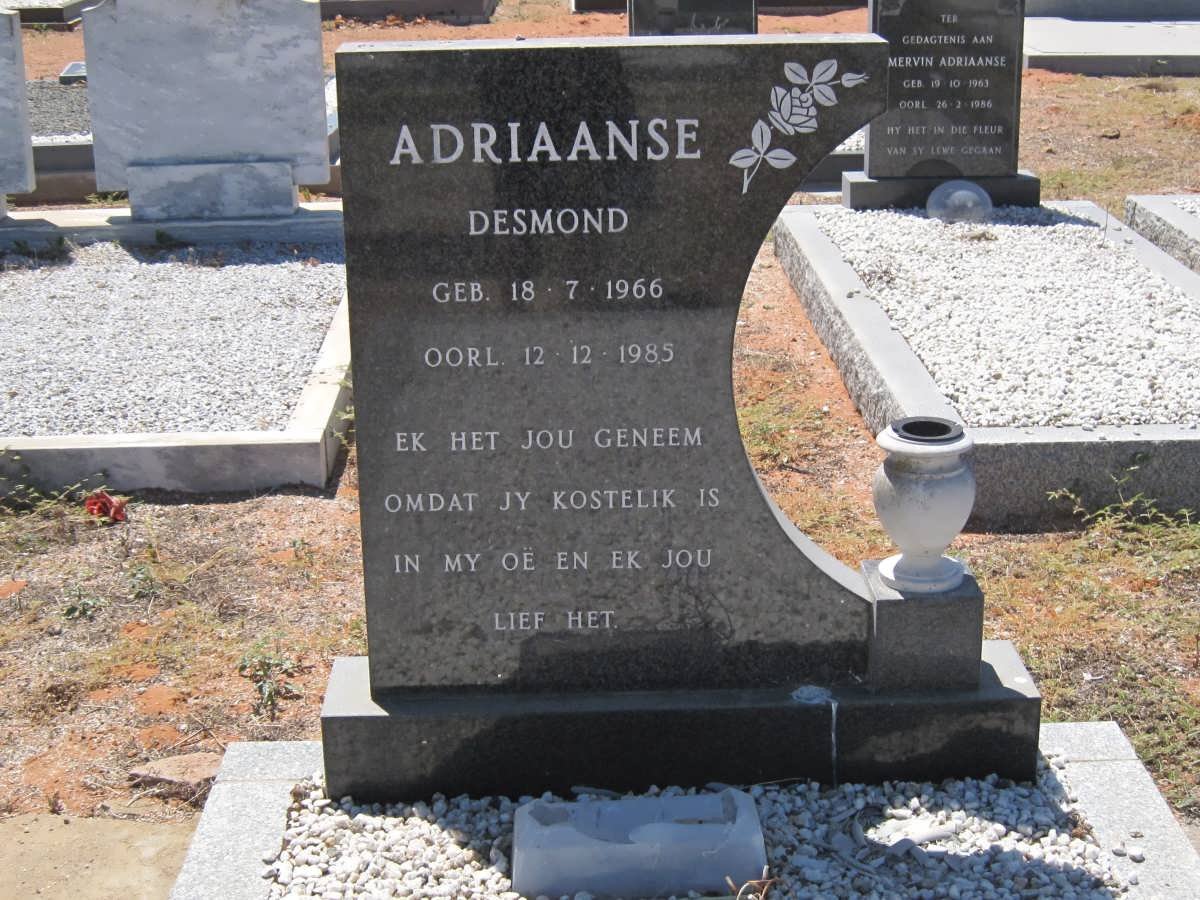 ADRIAANSE Desmond 1966-1985
