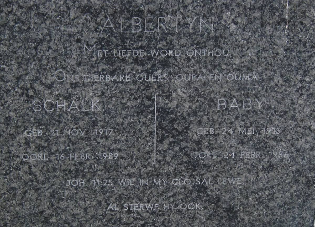 ALBERTYN Schalk 1917-1959 &amp; Baby 1913-1986