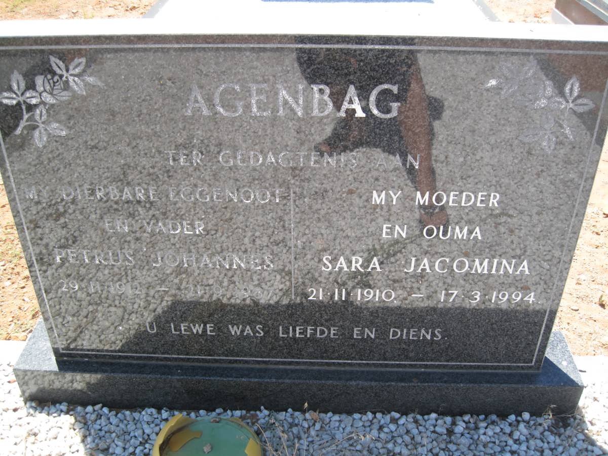 AGENBAG Petrus Johannes 1912-1987 &amp; Sara Jacomina 1910-1994
