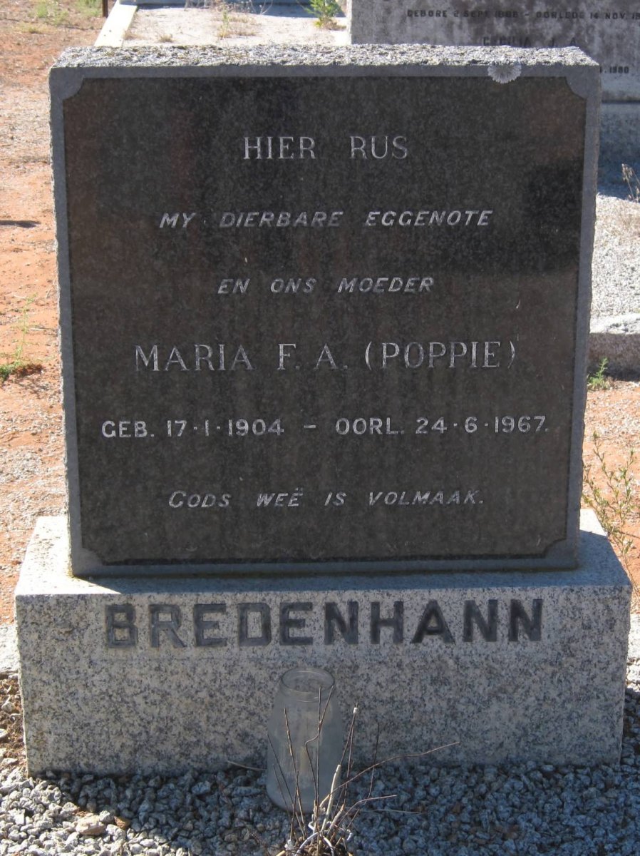 BREDENHANN Maria F.A. 1904-1967