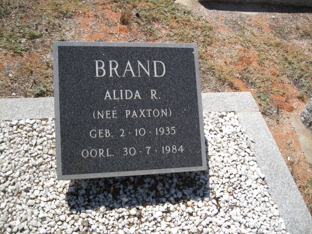 BRAND Alida R.  nee PAXTON 1935-1984