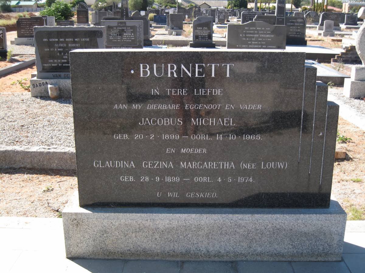 BURNETT Jacobus Michael 1899-1965 &amp; Glaudina Gezina Margaretha LOUW 1899-1974