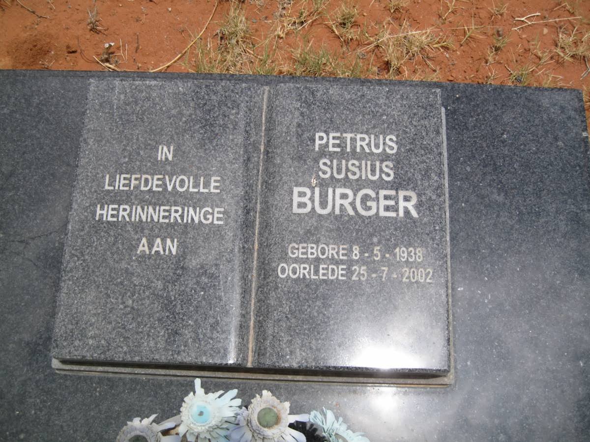 BURGER Petrus Susius 1938-2002