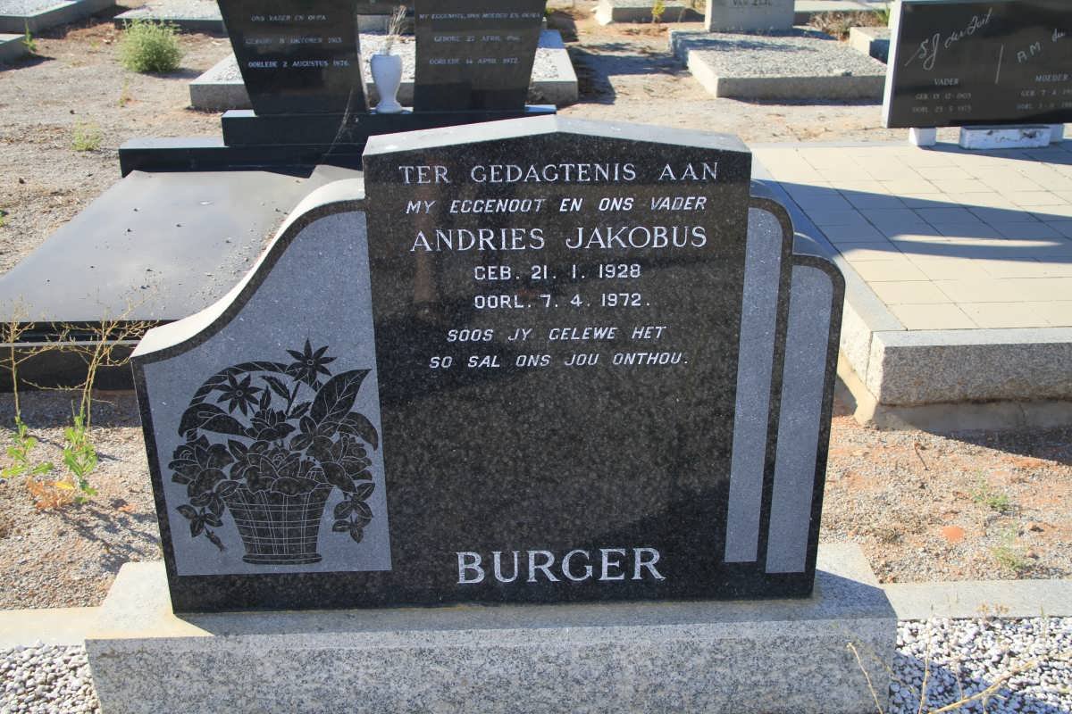 BURGER Andries Jakobus 1928-1972