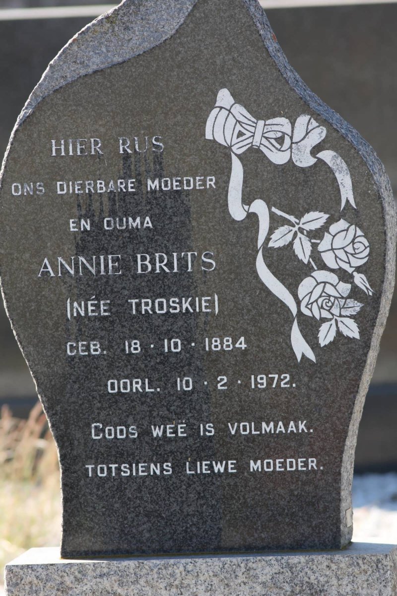 BRITS Annie nee TROSKIE 1884-1972