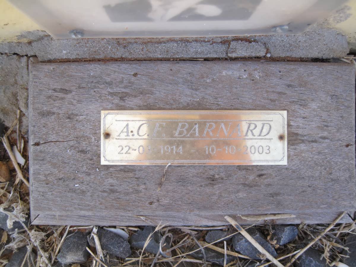 BARNARD A.C.F. 1914-2003