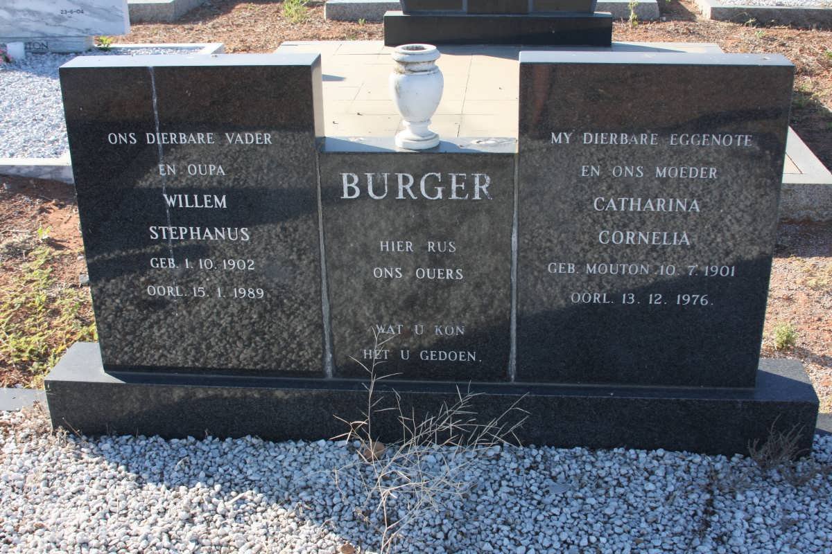 BURGER Willem Stephanus 1902-1989 &amp; Catharina Cornelia MOUTON 1901-1976
