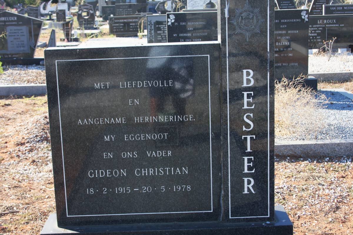 BESTER Gideon Christian 1915-1978
