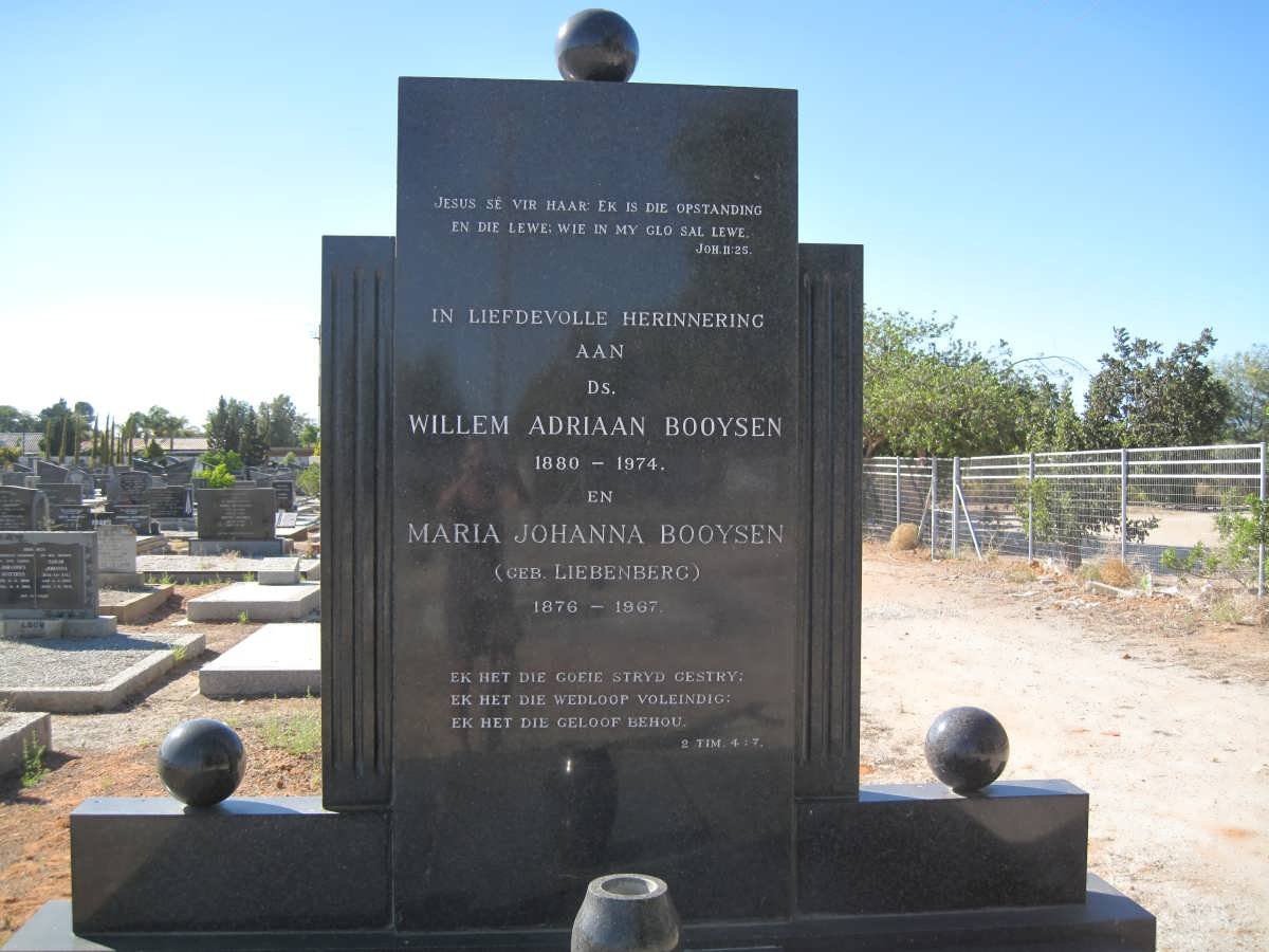 BOOYSEN Willem Adriaan 1880-1974 &amp; Maria Johanna LIEBENBERG 1876-1967
