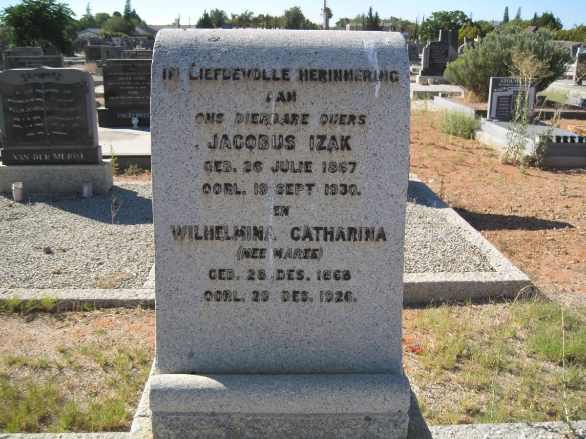 AARDE Jacobus Izak, van 1867-1930 &amp; Wilhelmina Catharina MAREE 1868-1926