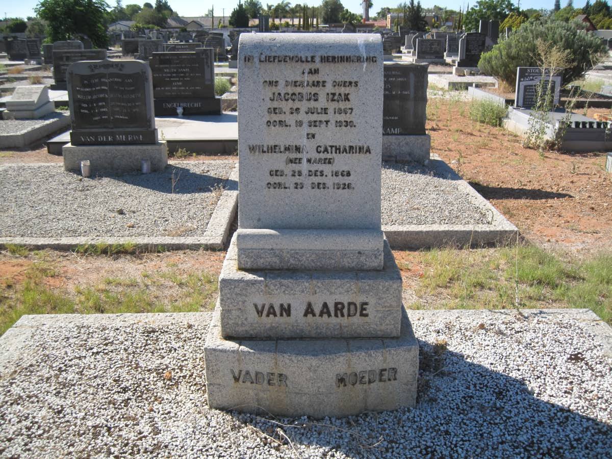 AARDE Jacobus Izak, van 1867-1930 &amp; Wilhelmina Catharina MAREE 1868-1926