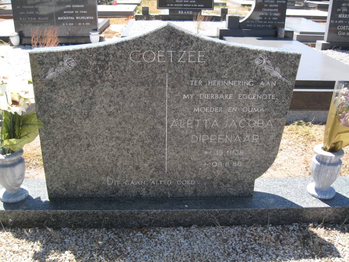COETZEE Aletta Jacoba nee DIPPENAAR 1938-1986