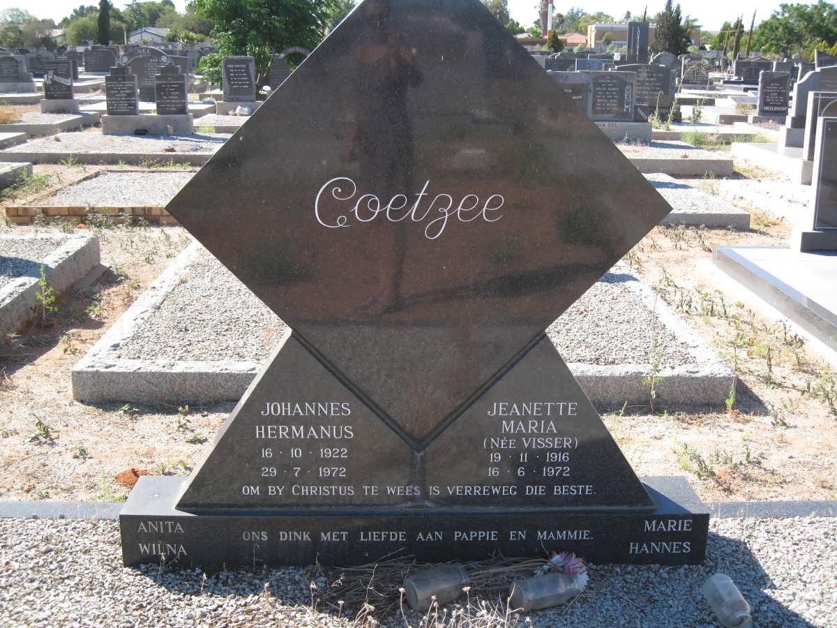 COETZEE Johannes Hermanus 1922-1972 &amp; Jeanette Maria VISSER 1916-1972