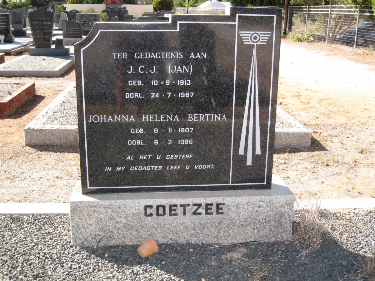 COETZEE J.C.J. 1913-1967 &amp; Johanna Helena Bertina 1907-1996
