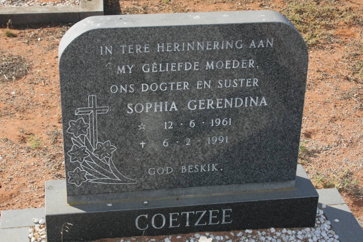 COETZEE Sophia Gerendina 1961-1991