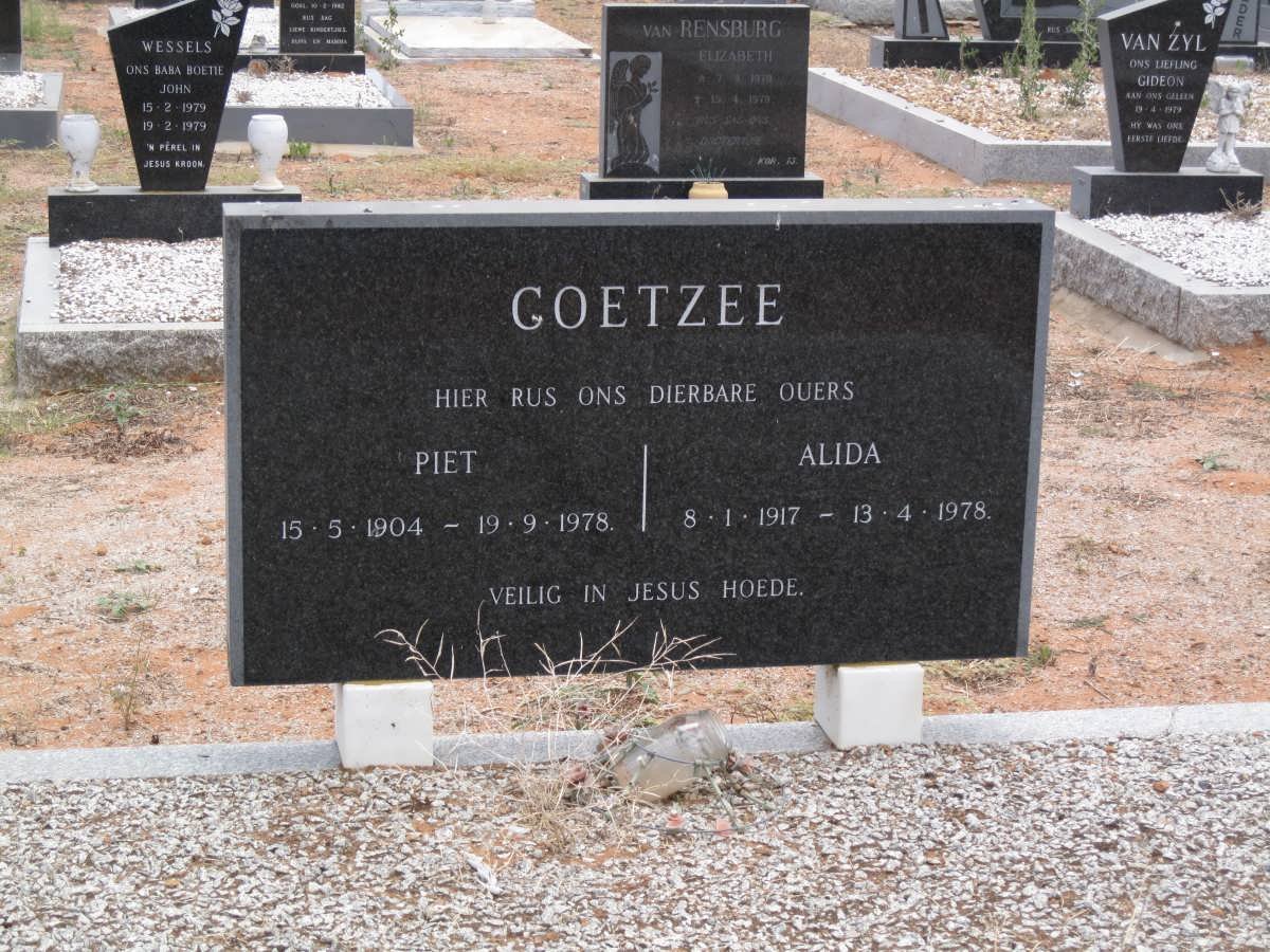 COETZEE Piet 1904-1978 &amp; Alida 1917-1978